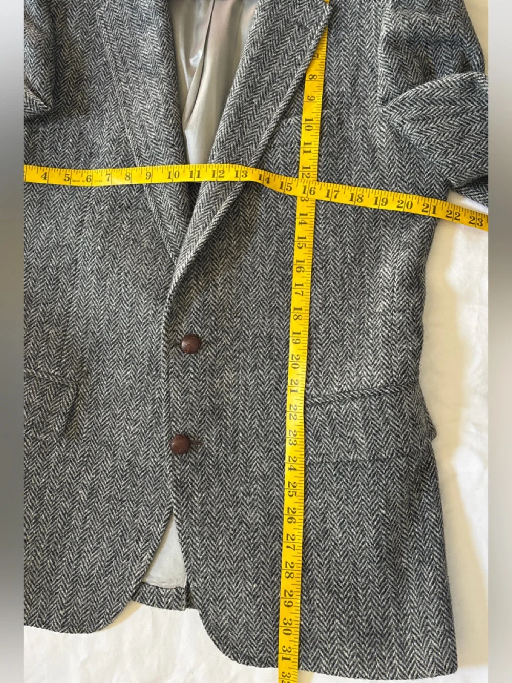 Men’s Stanley Blacker Harris Tweed Wool Herringbone Blazer Vintage